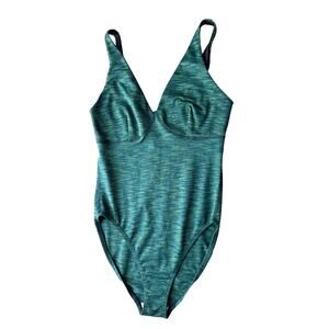 Outdoor Voices FreeForm Leotard Bodysuit in Space Dye Green Size Small